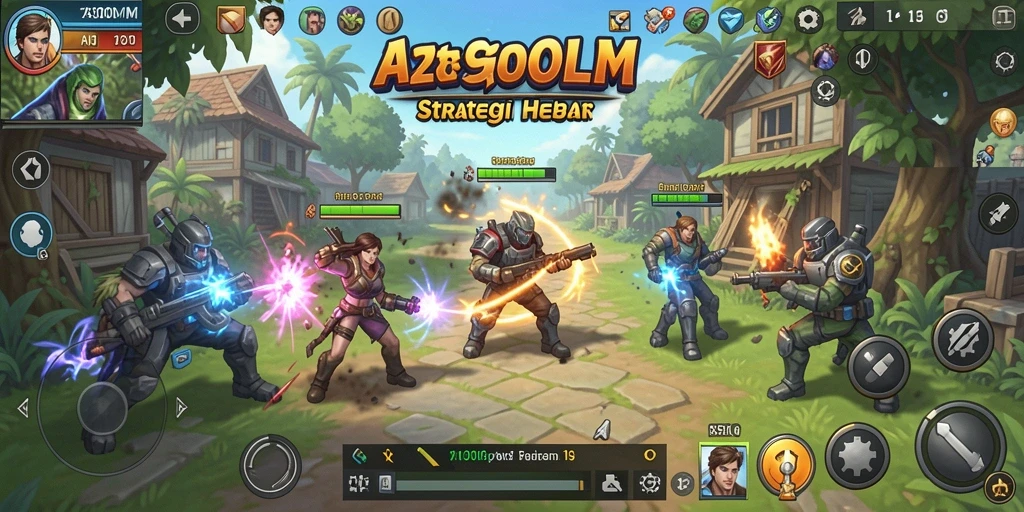 Tangkapan layar A200M menampilkan aksi pertempuran strategi yang mendebarkan.