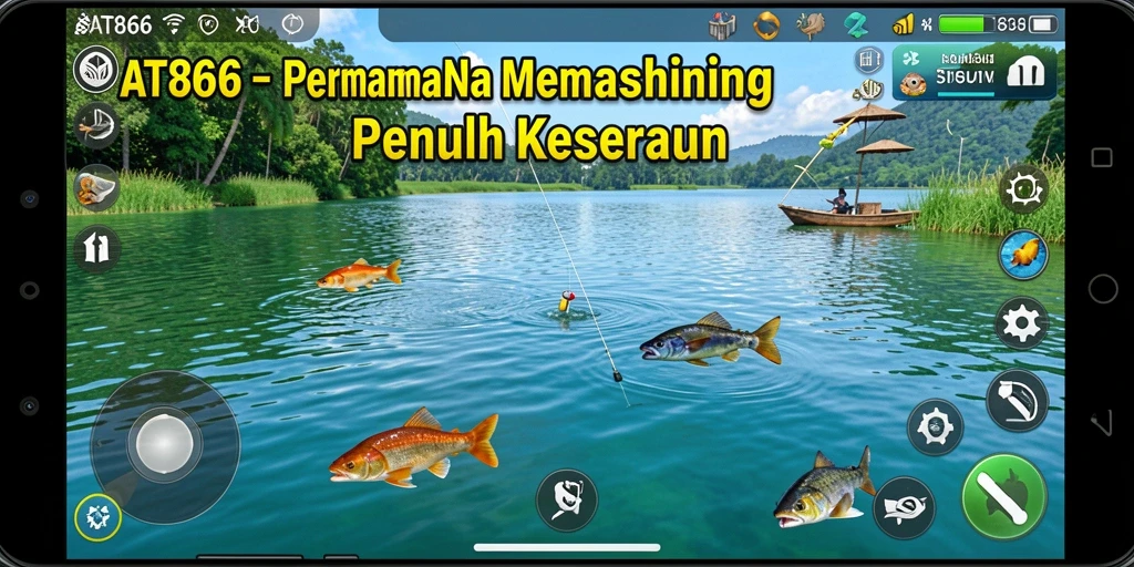 Screenshot gameplay AT866 dengan aksi memancing yang menegangkan dan realistik.