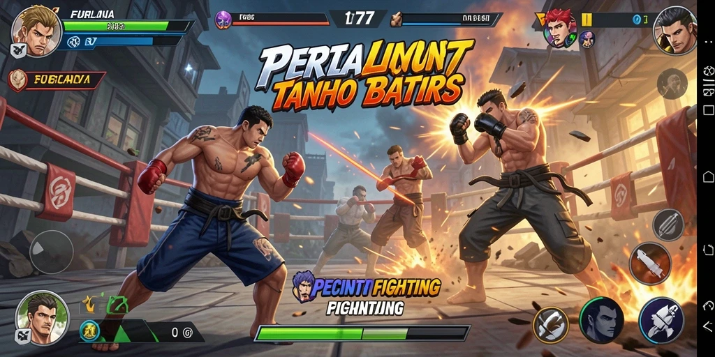 Tampilan gameplay seru dan aksi pertarungan karakter FURLA77.