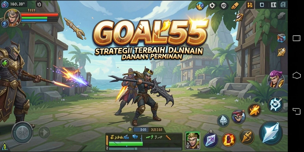 Tangkapan layar dari gameplay <strong>GOAL55</strong> yang menampilkan aksi strategi yang intens.