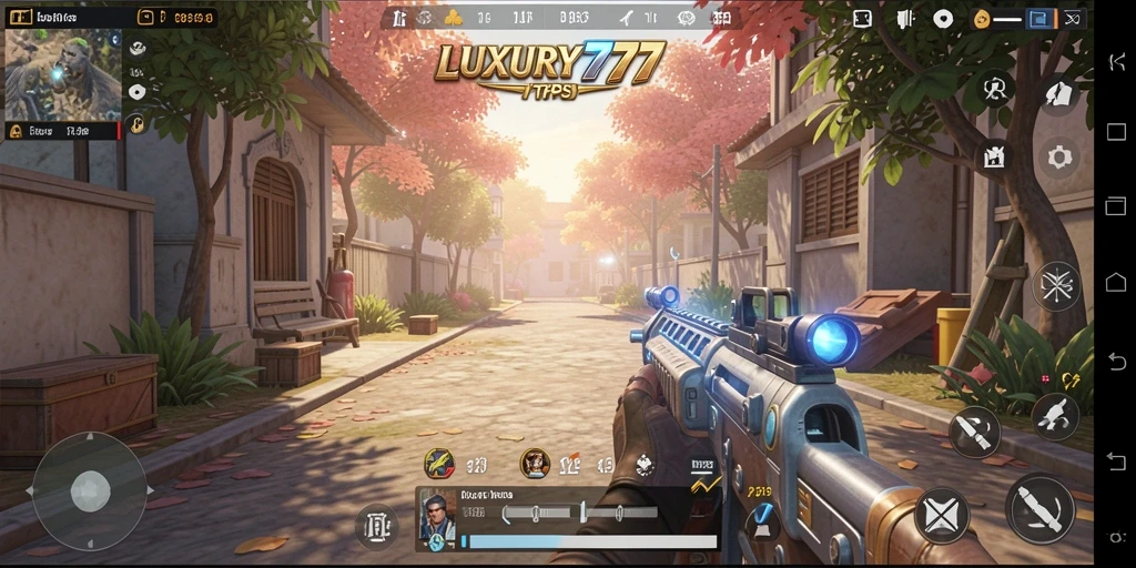Tampilkan gameplay seru LUXURY777 dengan karakter beraksi dalam pertempuran TPS.