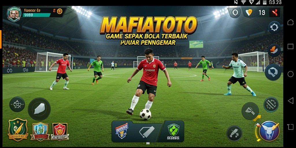 Tangkapan layar MAFIATOTO menunjukkan aksi seru dalam permainan sepak bola.