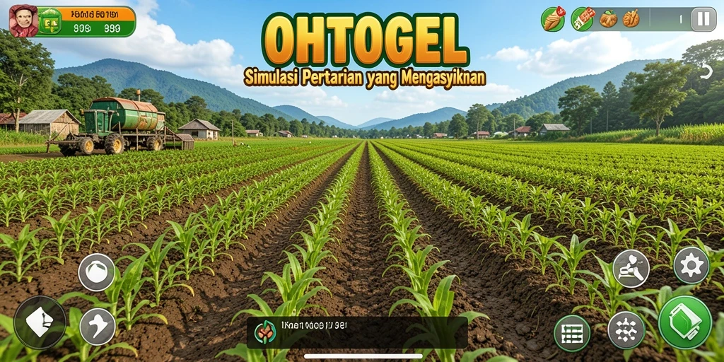 Tampilan gameplay OHTOGEL dengan suasana pertanian yang indah.