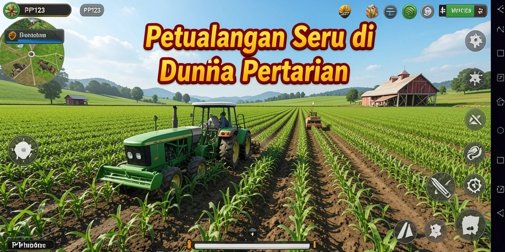 Tampilan gameplay PP123 dengan petualangan bertani yang seru.
