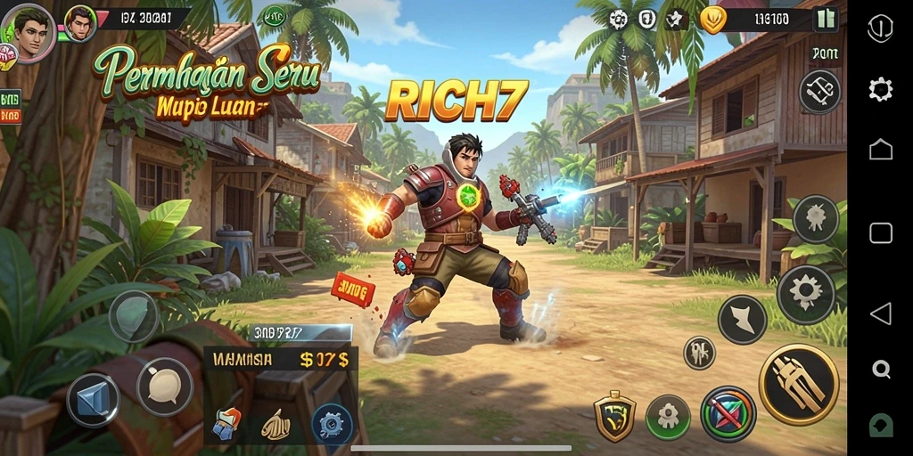 Gameplay seru RICH7 yang menyenangkan dan penuh warna.
