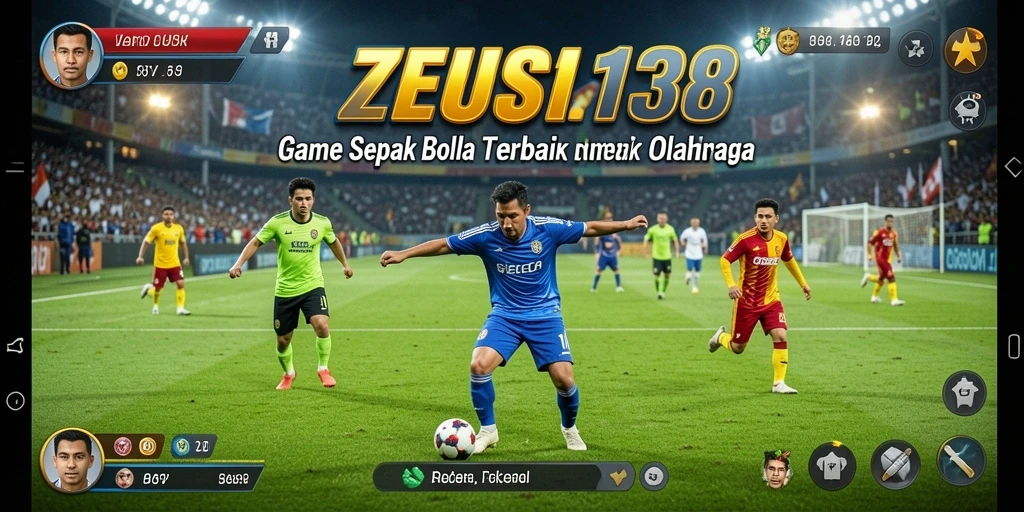 Gameplay menegangkan dalam pertandingan sepak bola yang seru.